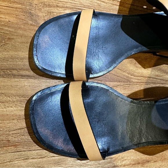 Celine Paris Women’s Designer Tan Leather Ankle Buckle Sandals Luxury Low Heel - Picture 5 of 11